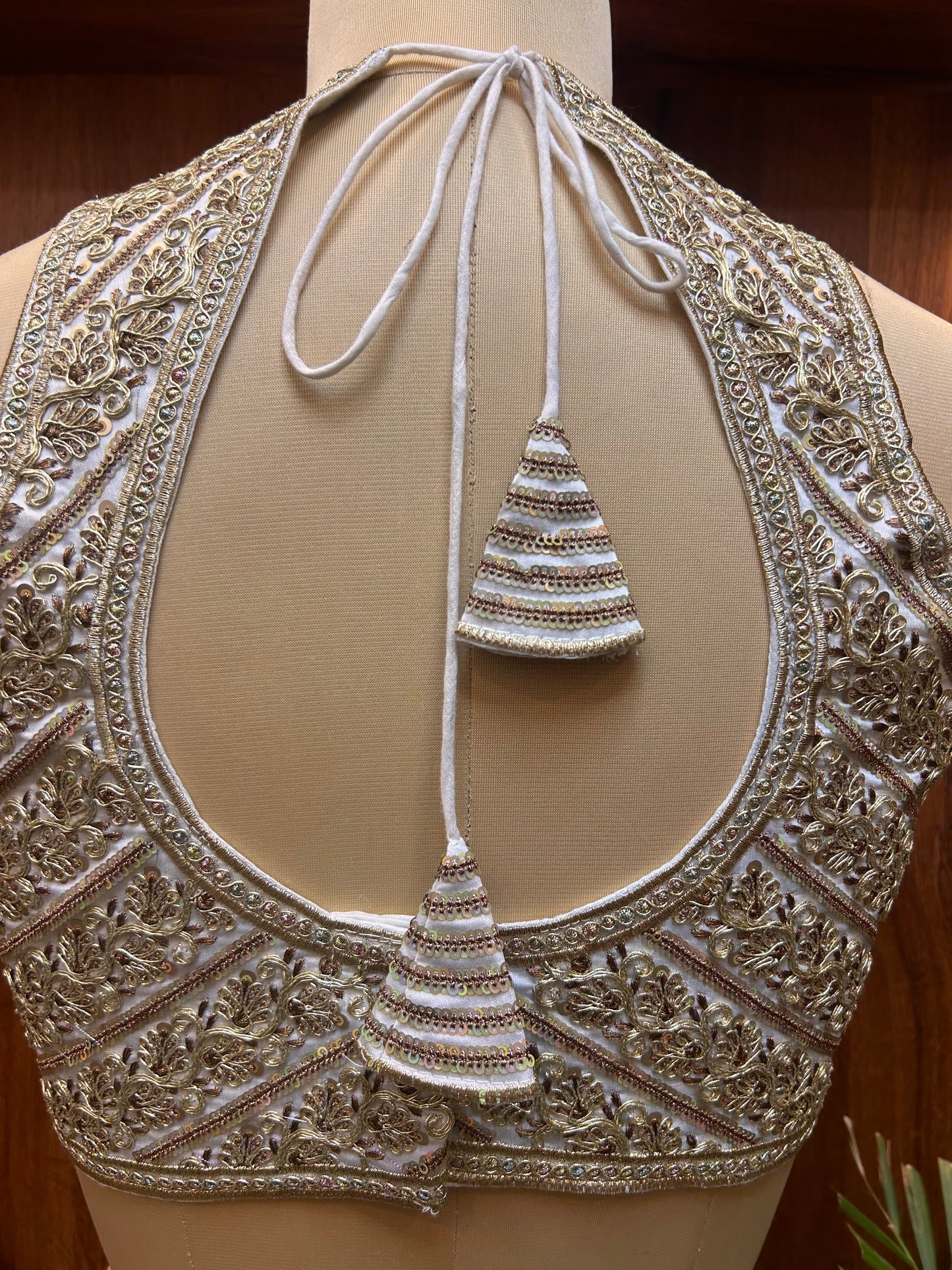 Ivory White Hand-Embroidered Designer Blouse