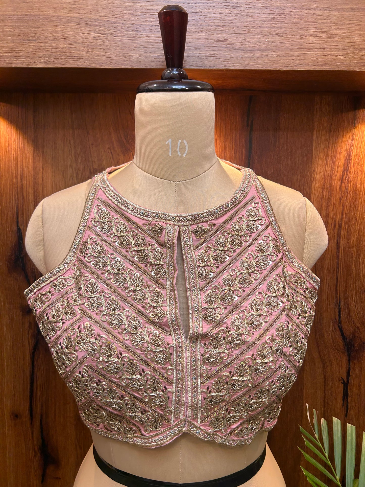 Blush Pink Hand-Embroidered Designer Blouse