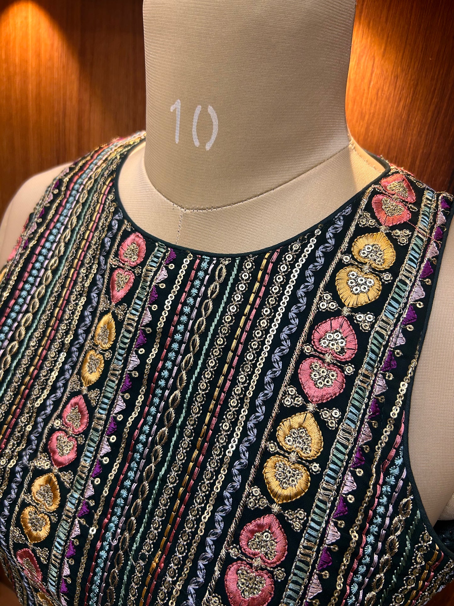 Black Multicolor Embroidered Designer Blouse