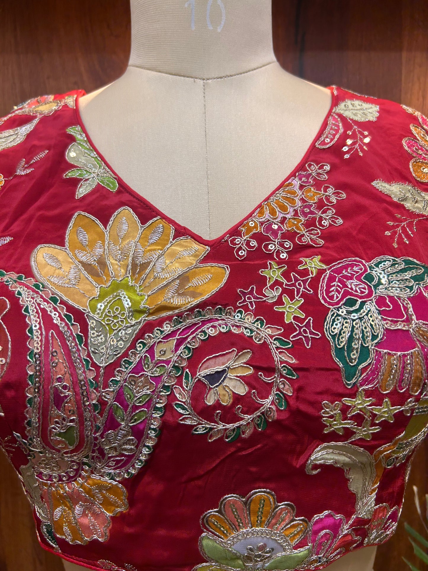 Red Multicolored floral Ready to Wear blouse