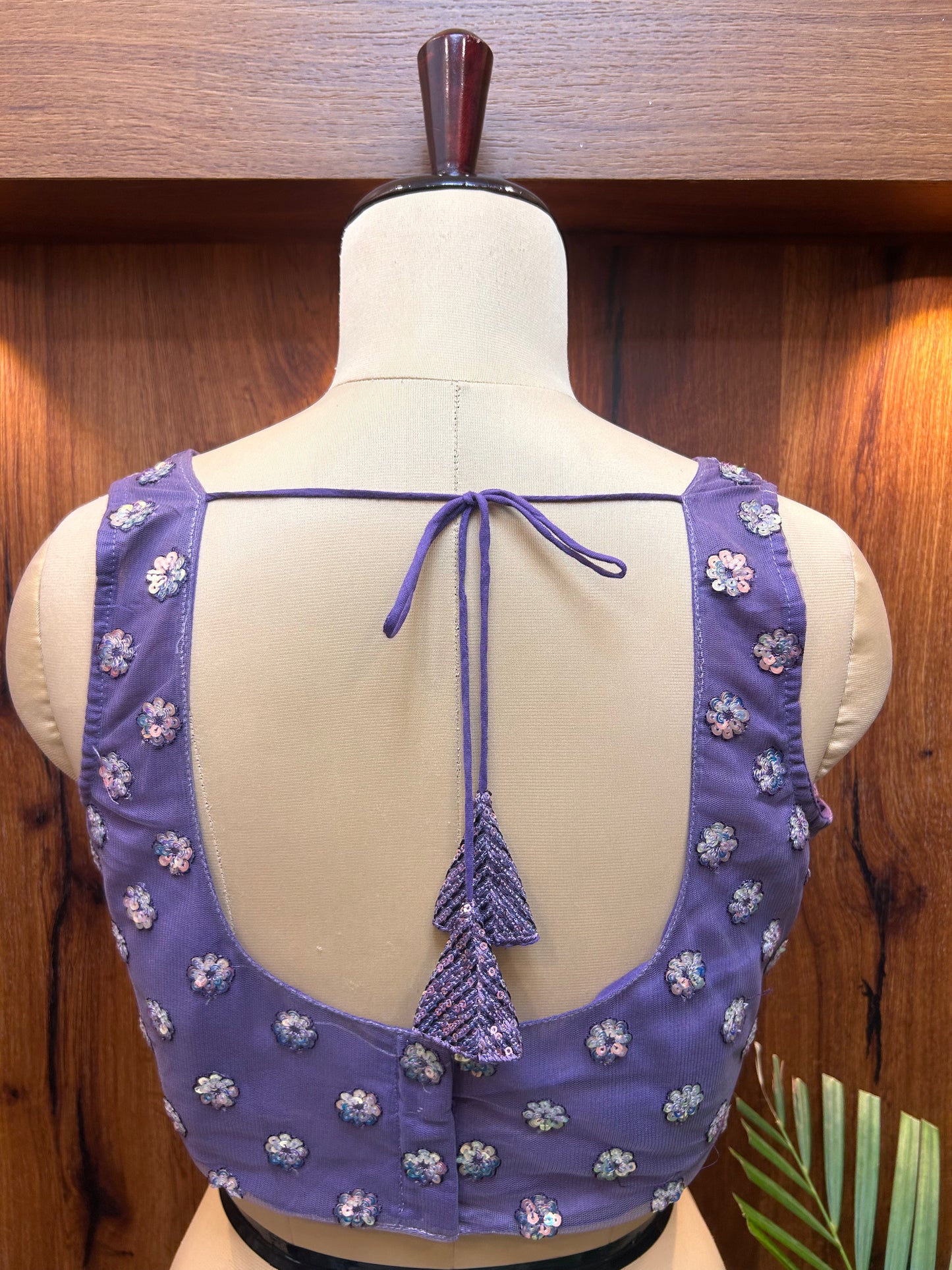Lavender Purple Floral Sequin Designer Blouse