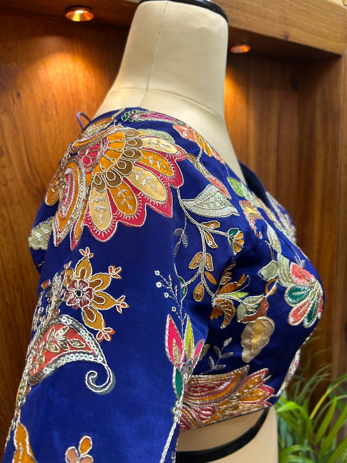Royal Blue Multicolored floral Ready to Wear blouse