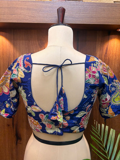 Royal Blue Multicolored floral Ready to Wear blouse