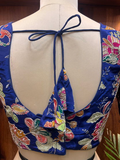 Royal Blue Multicolored floral Ready to Wear blouse