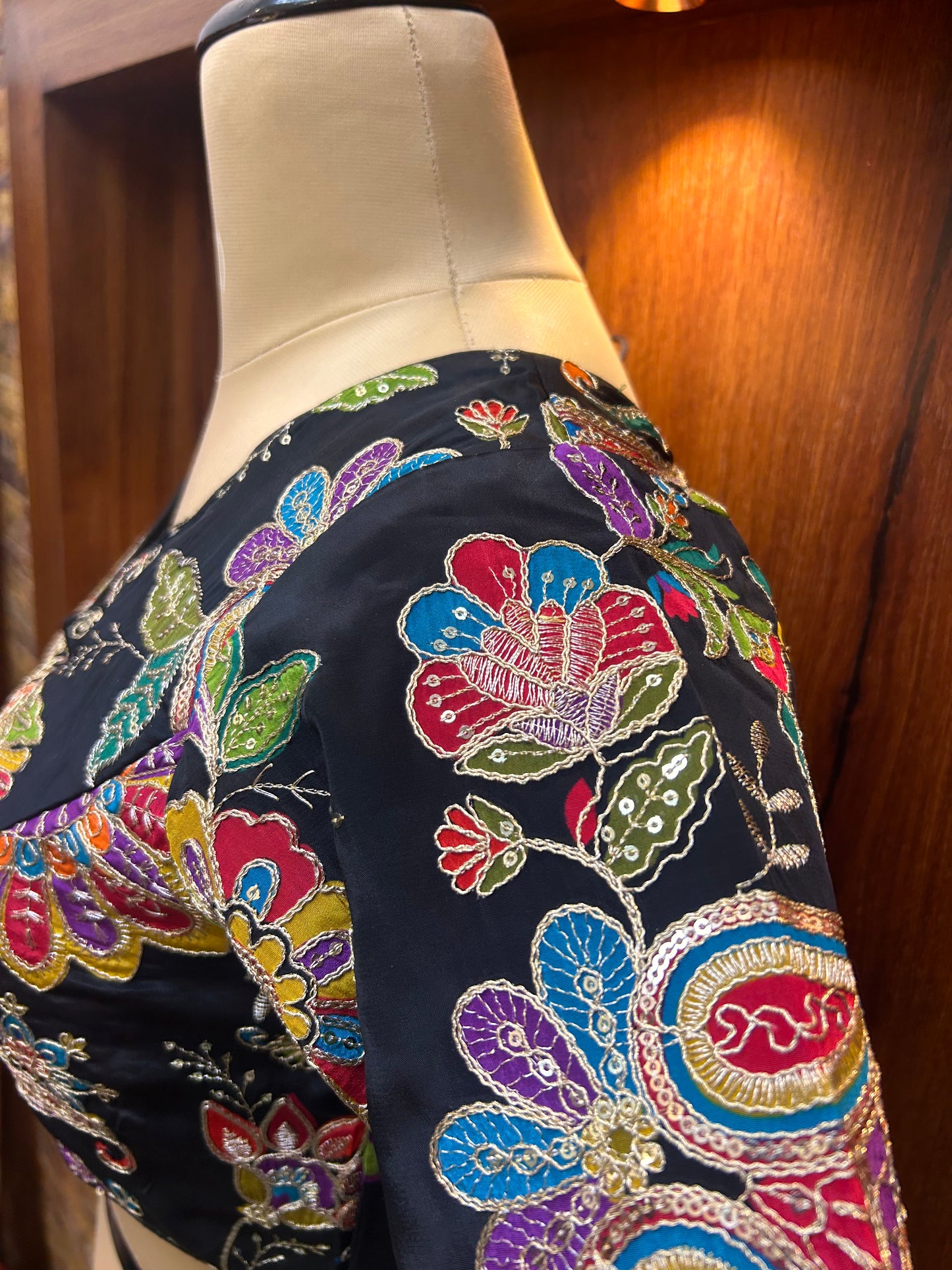 Black Multicolored floral Ready to Wear blouse