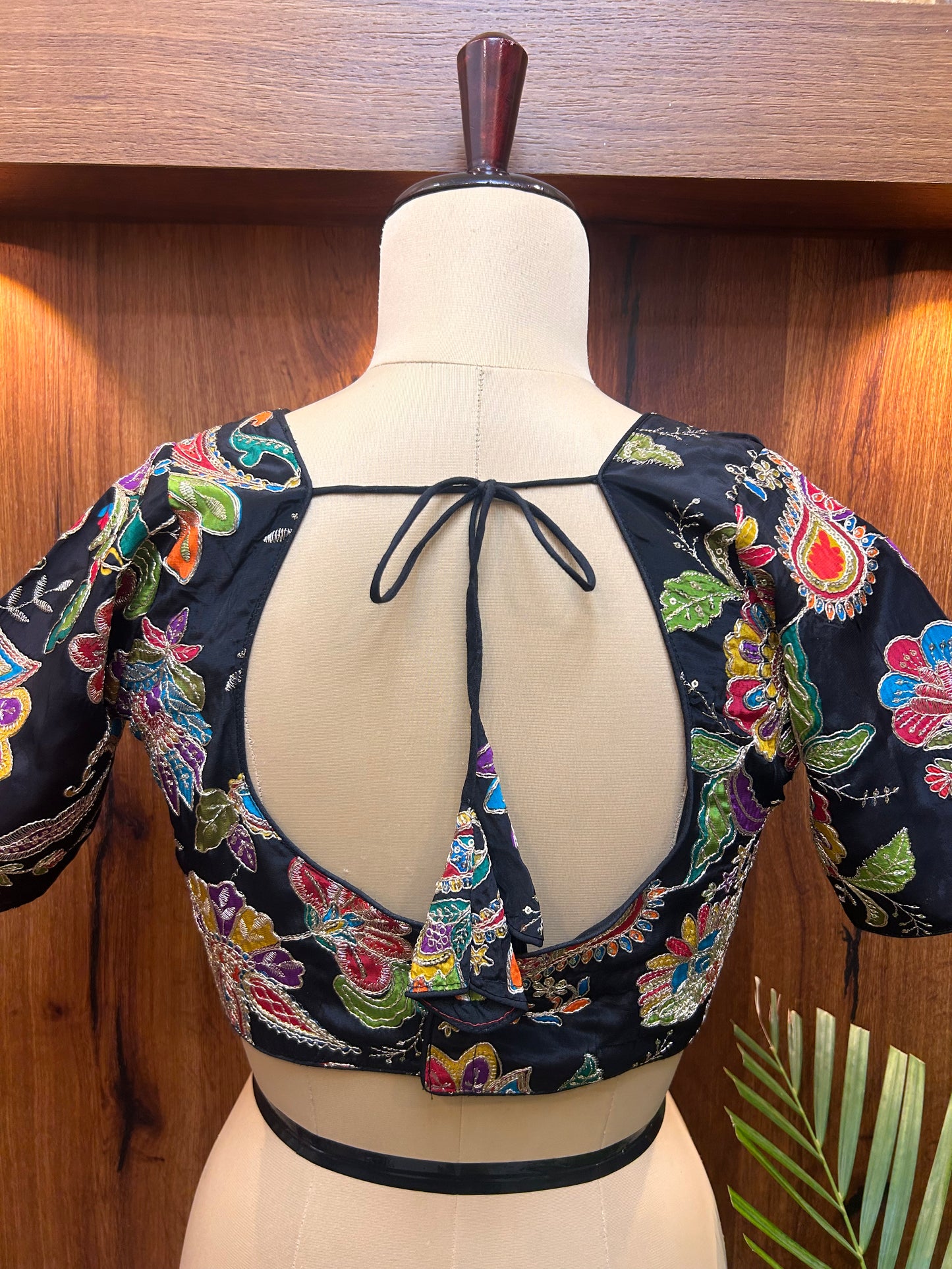 Black Multicolored floral Ready to Wear blouse
