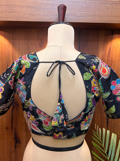 Black Multicolored floral Ready to Wear blouse