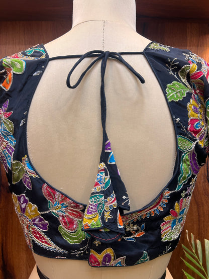 Black Multicolored floral Ready to Wear blouse