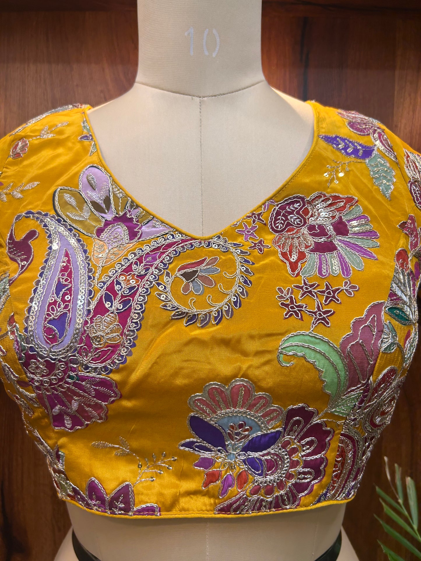 Yellow Multicolored floral Ready to Wear blouse