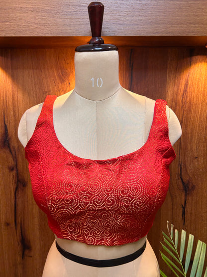 Ruby Red Textured Designer Blouse