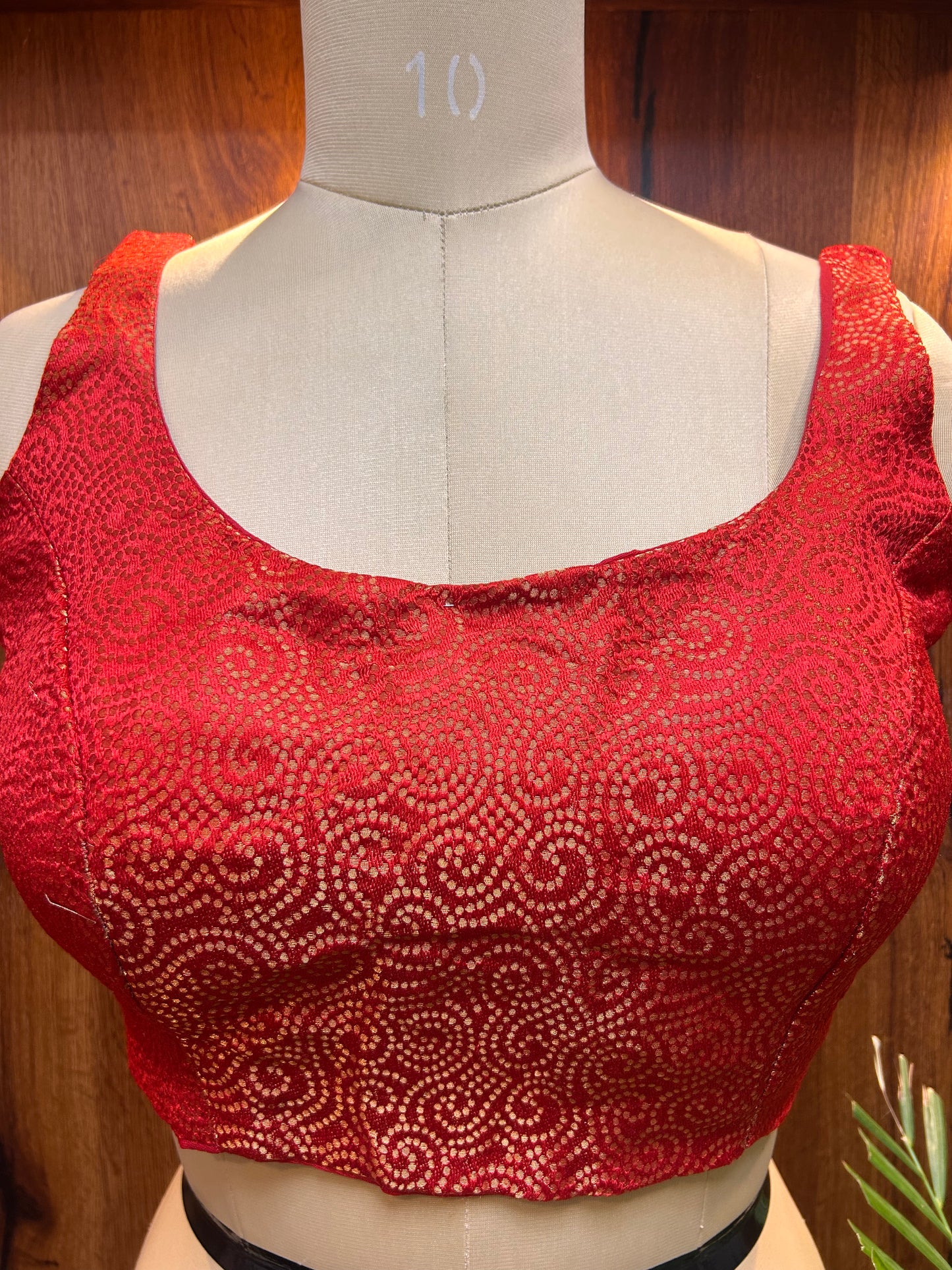 Ruby Red Textured Designer Blouse