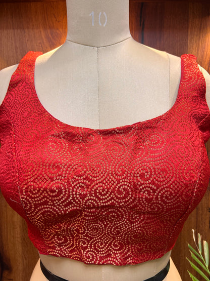 Ruby Red Textured Designer Blouse