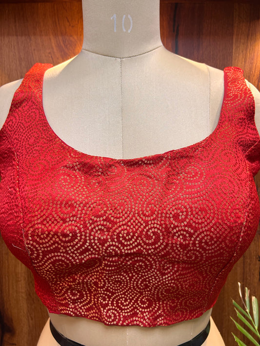 Ruby Red Textured Designer Blouse