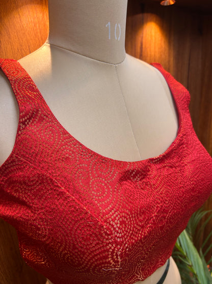 Ruby Red Textured Designer Blouse