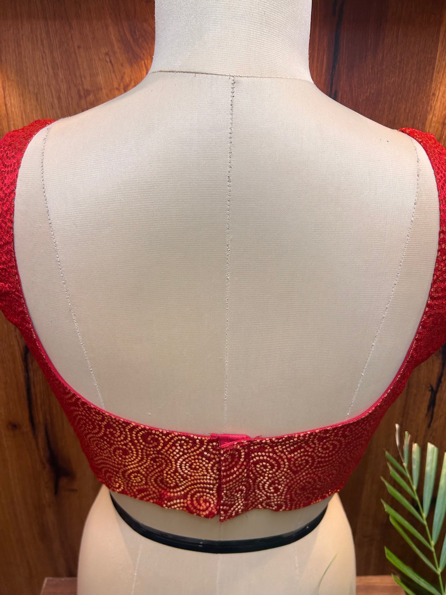 Ruby Red Textured Designer Blouse