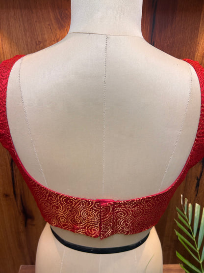 Ruby Red Textured Designer Blouse
