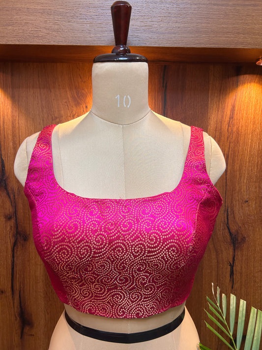 Fuchsia Pink Textured Designer Blouse
