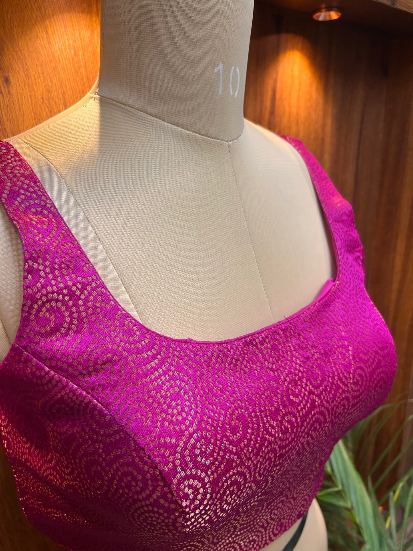 Fuchsia Pink Textured Designer Blouse