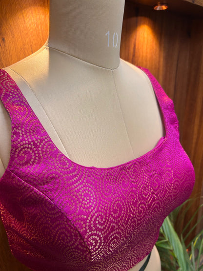 Fuchsia Pink Textured Designer Blouse