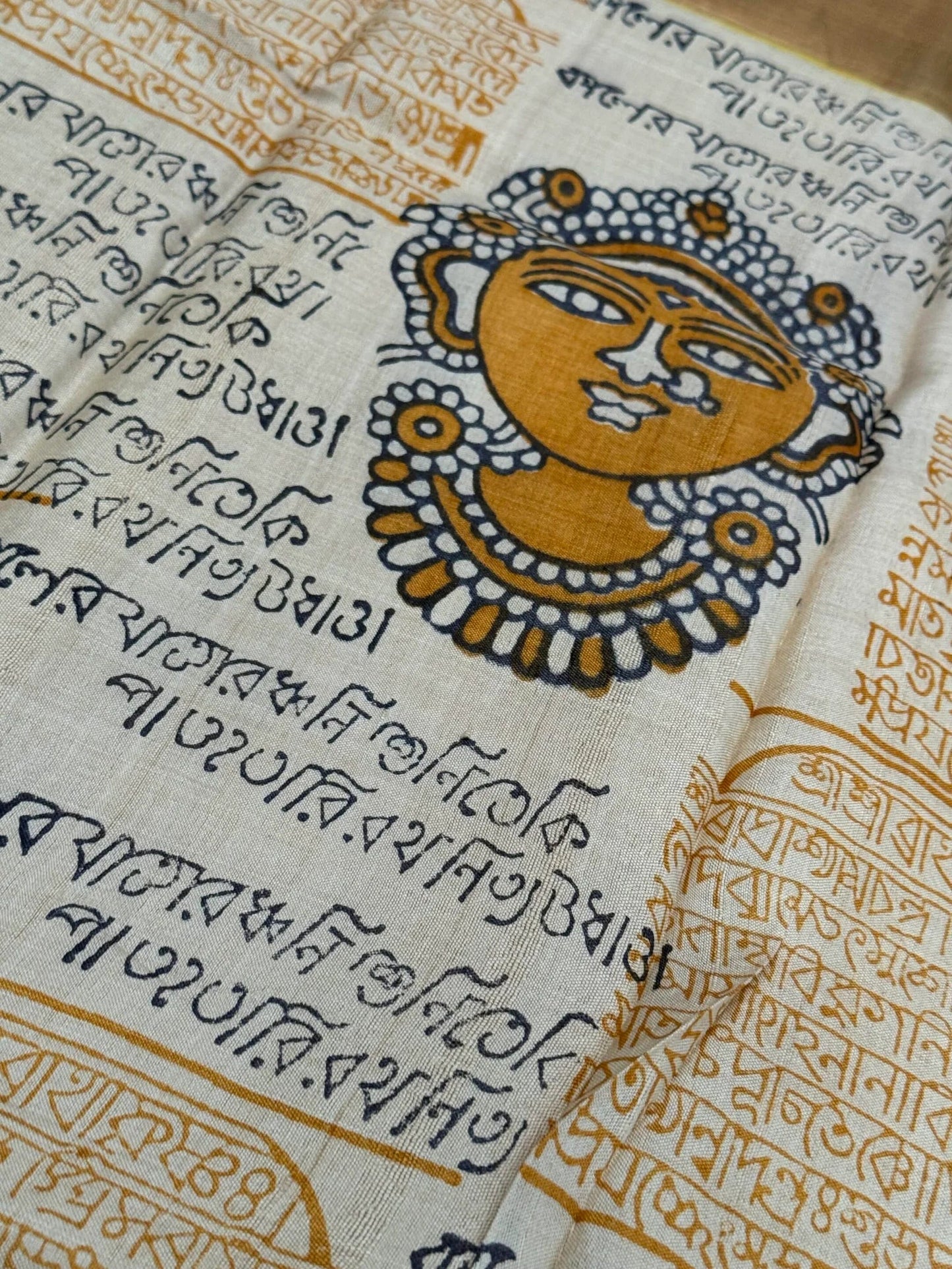 Pure Tussar silk saree – Block Devi prints|Silk Mark Certified