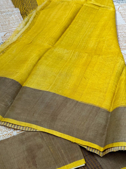 Pure Tussar silk saree – Block Devi prints|Silk Mark Certified