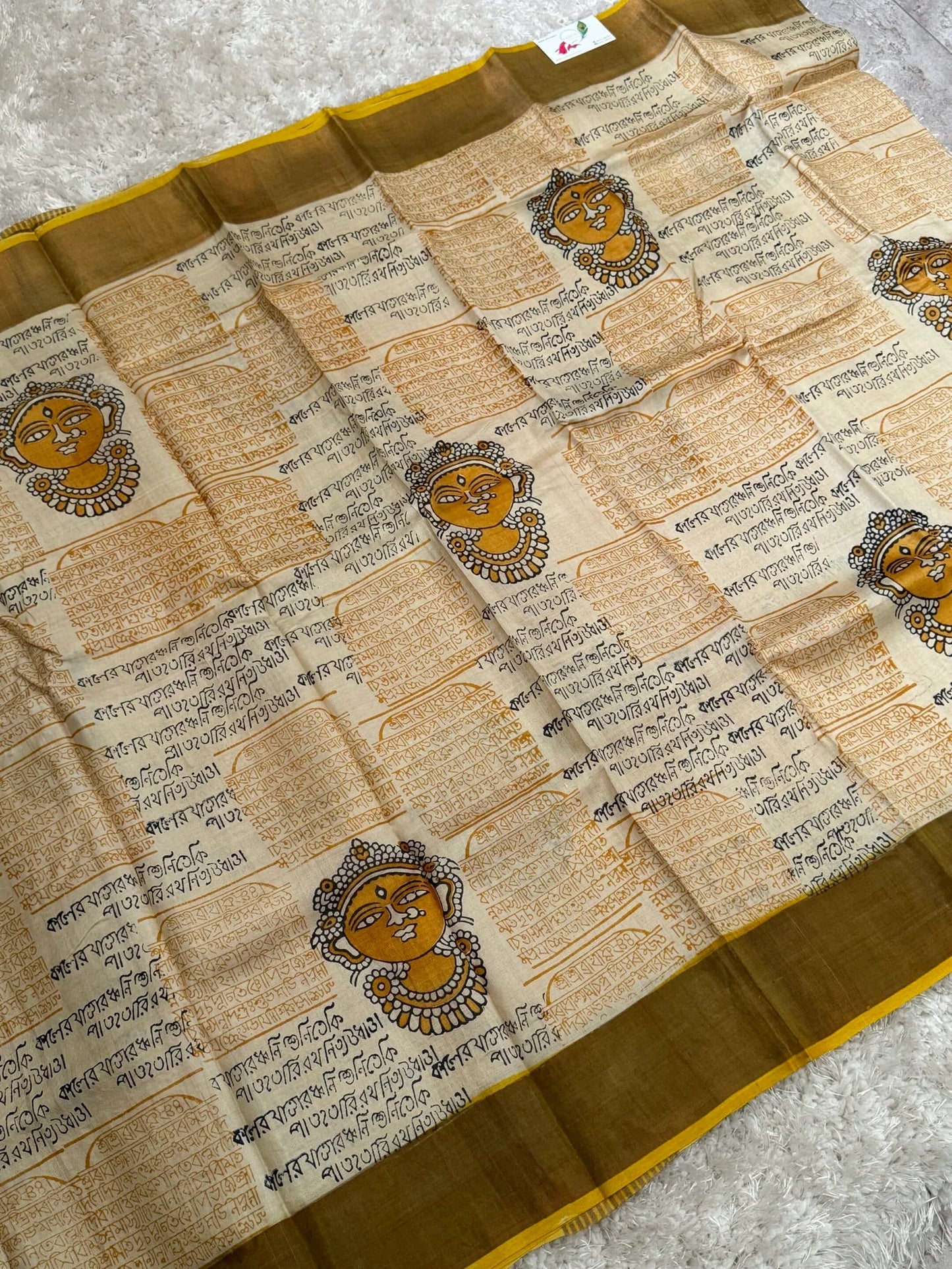 Pure Tussar silk saree – Block Devi prints|Silk Mark Certified
