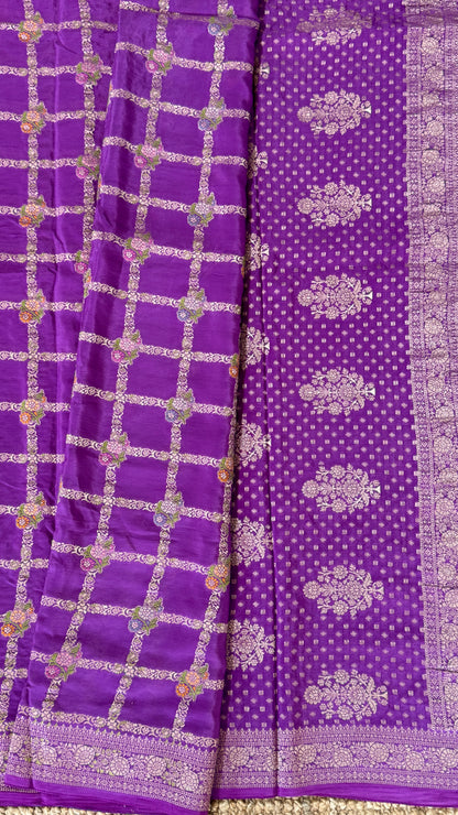 Munga Silk Banarasi Sarees - Purple Elegance