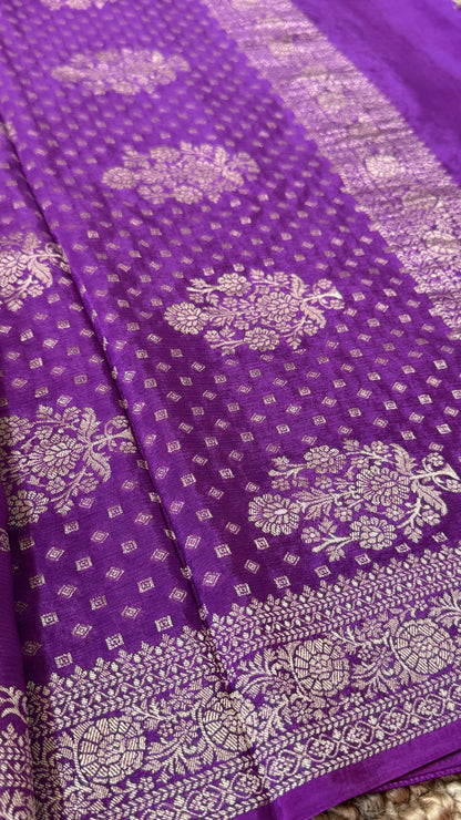 Munga Silk Banarasi Sarees - Purple Elegance
