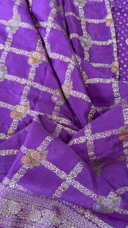 Munga Silk Banarasi Sarees - Purple Elegance