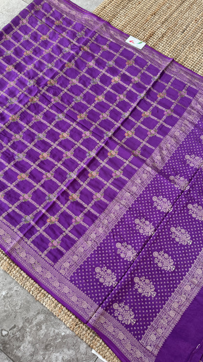 Munga Silk Banarasi Sarees - Purple Elegance