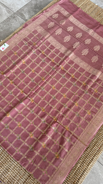 Munga Silk Banarasi Sarees - Mauve