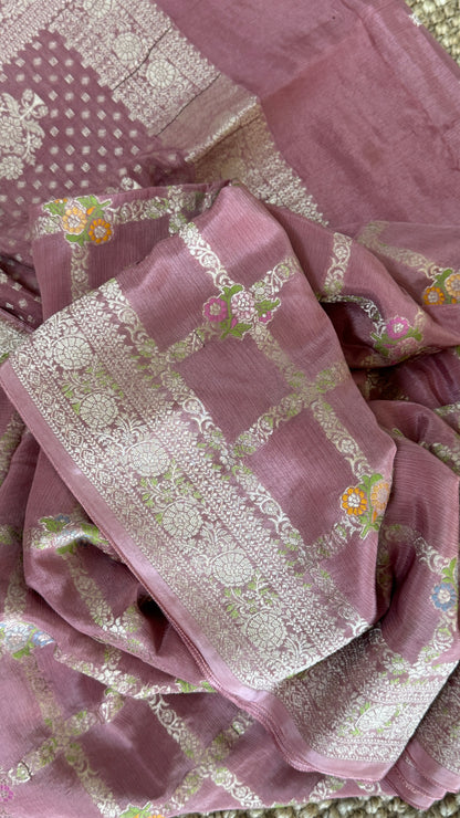 Munga Silk Banarasi Sarees - Mauve