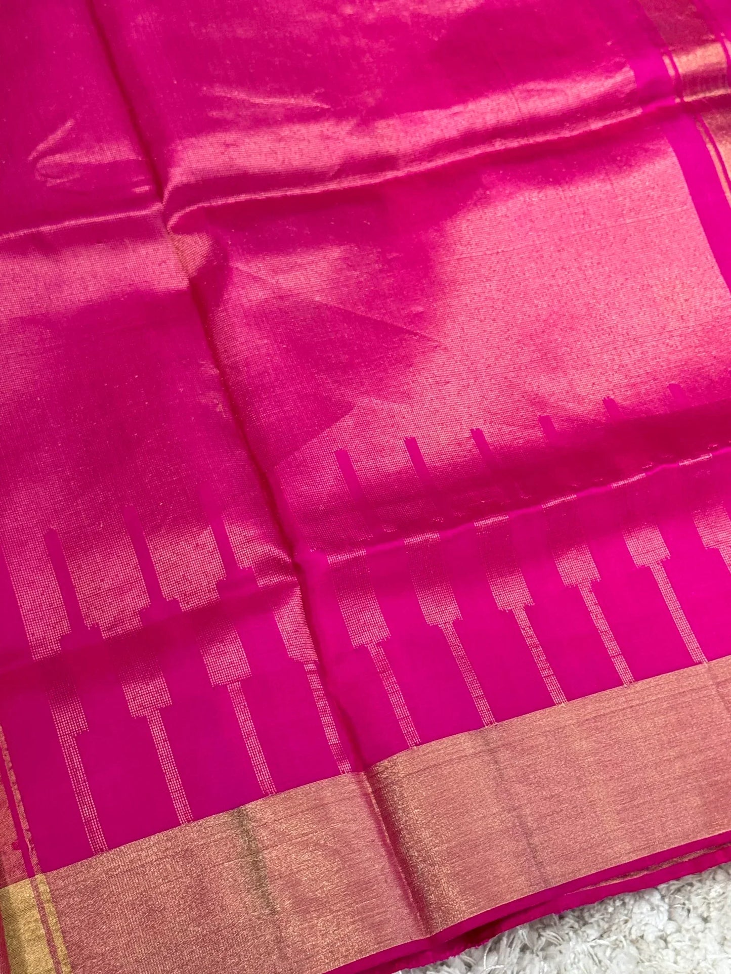 Yellow & Pink Handloom Ikkat Pure Soft Silk Saree