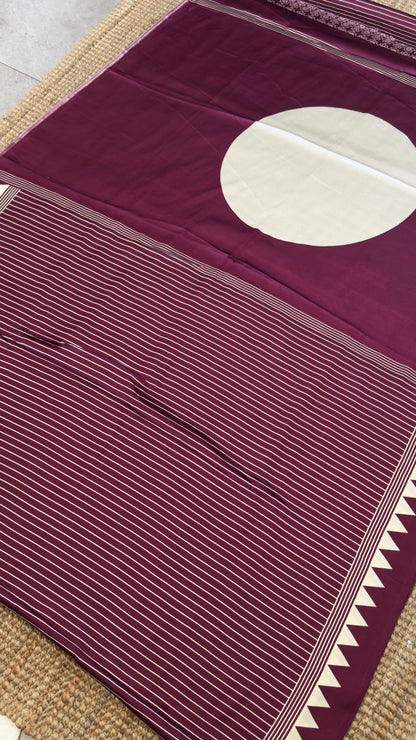 Modal Satin Saree - Wine