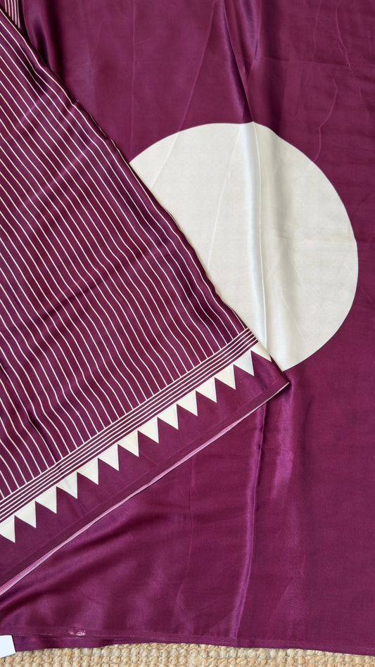 Modal Satin Saree - Wine