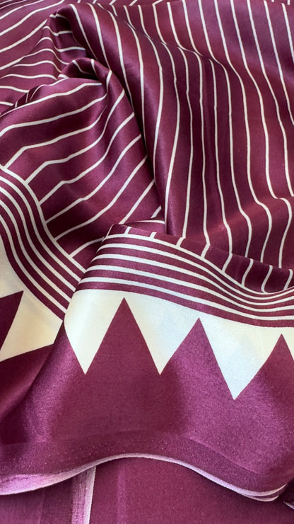 Modal Satin Saree - Wine