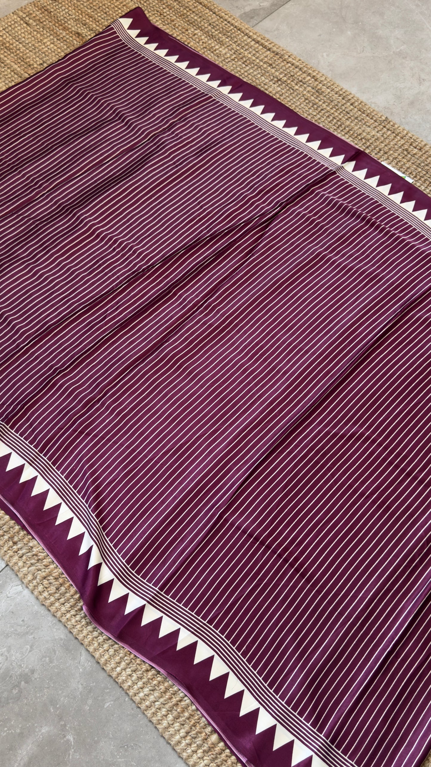 Modal Satin Saree - Wine