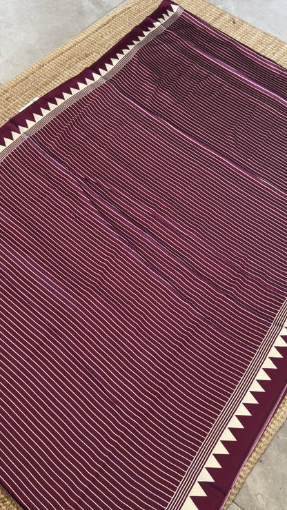 Modal Satin Saree - Wine