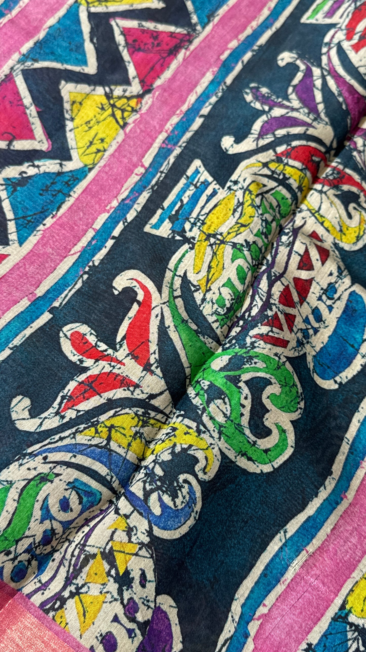 Pure Chanderi Cotton Silk Saree – Digital Batik Floral Print