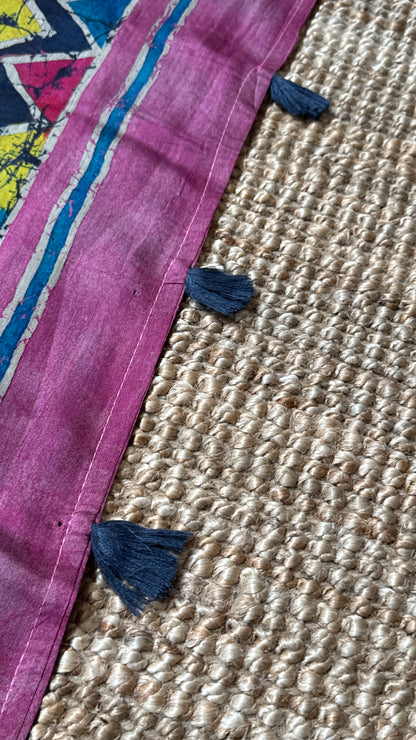 Pure Chanderi Cotton Silk Saree – Digital Batik Floral Print