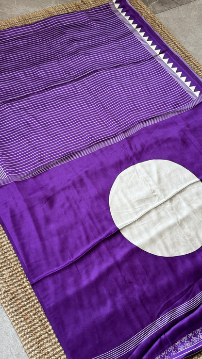 Modal Satin Saree - Purple