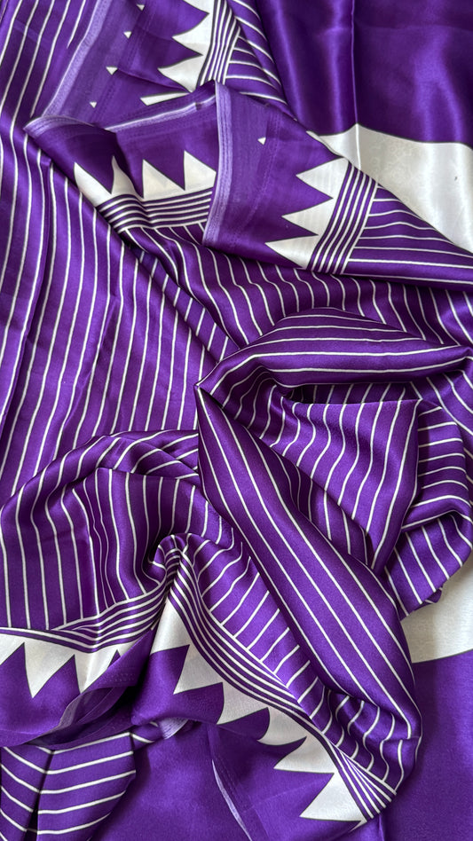 Modal Satin Saree - Purple