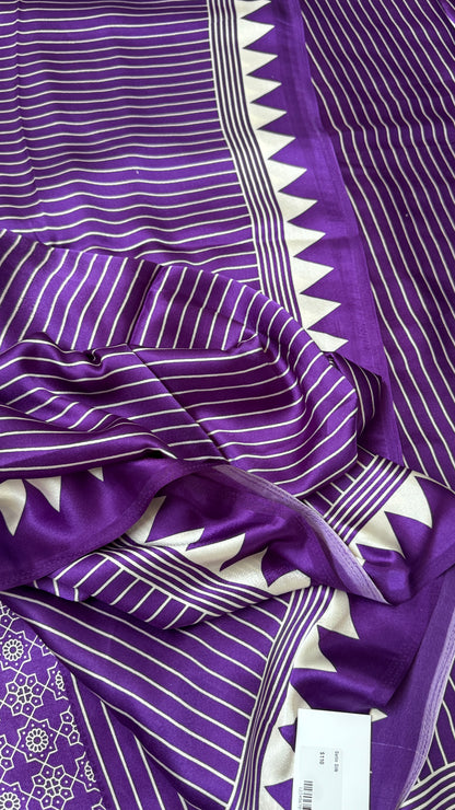Modal Satin Saree - Purple