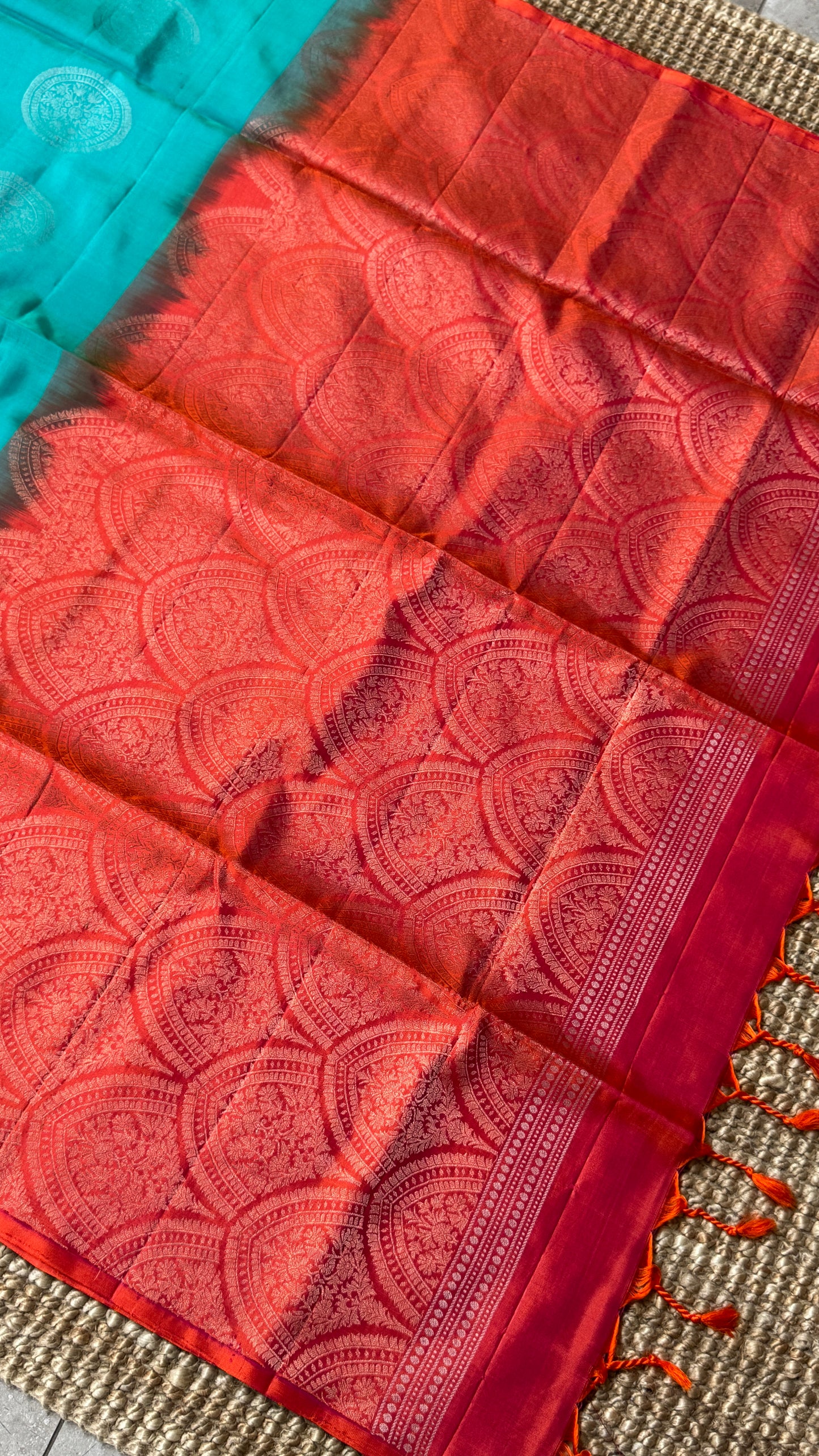 Copper Sulphate Blue Pure Soft Silk Saree | Silk Mark Certified