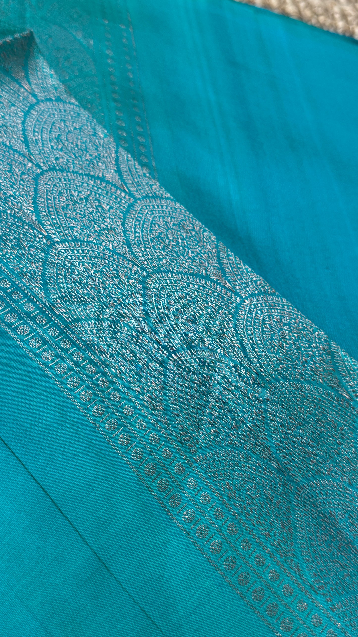 Copper Sulphate Blue Pure Soft Silk Saree | Silk Mark Certified