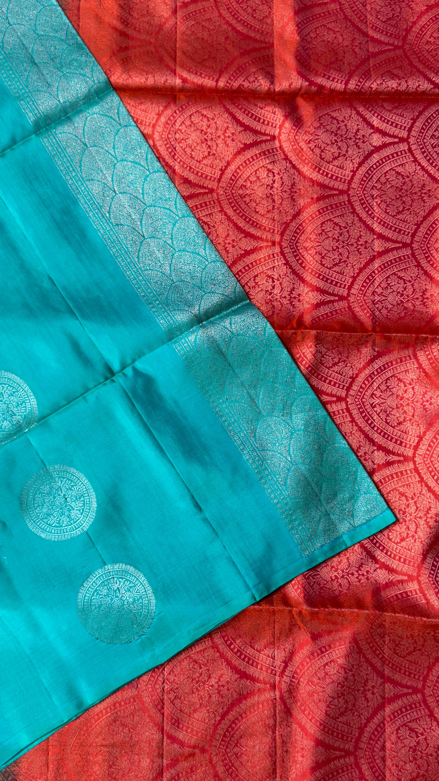 Copper Sulphate Blue Pure Soft Silk Saree | Silk Mark Certified