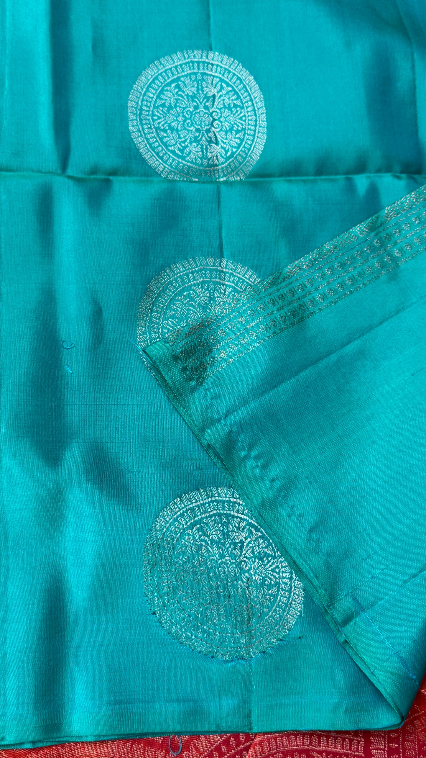 Copper Sulphate Blue Pure Soft Silk Saree | Silk Mark Certified