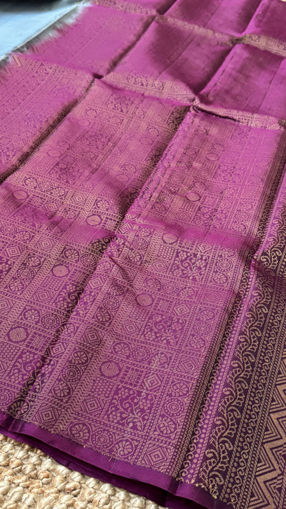 Pure Handloom Soft Silk Saree – Grey and Wine