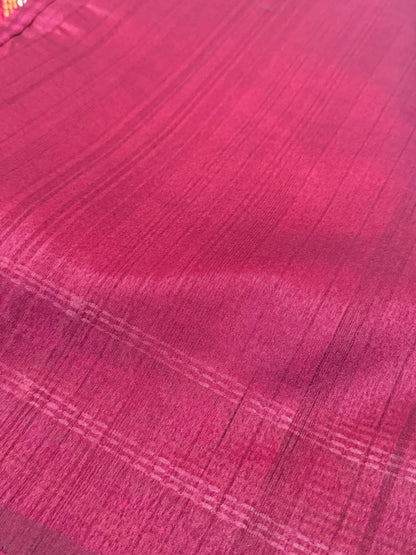 Raw silk embroidered saree – Maroon