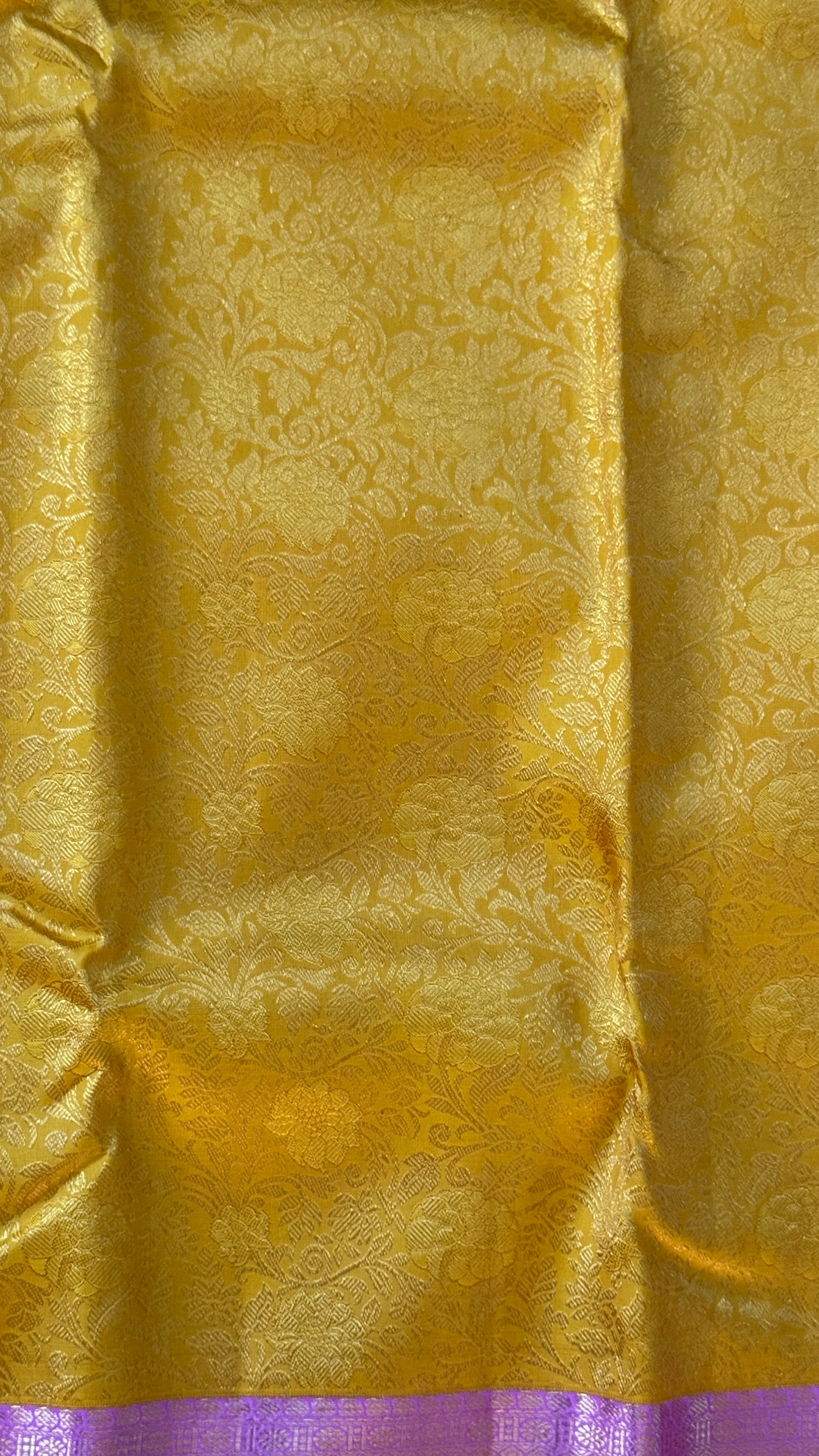 Yellow & Pink Pure Kanchipuram Silk Saree | Silk Mark Certified